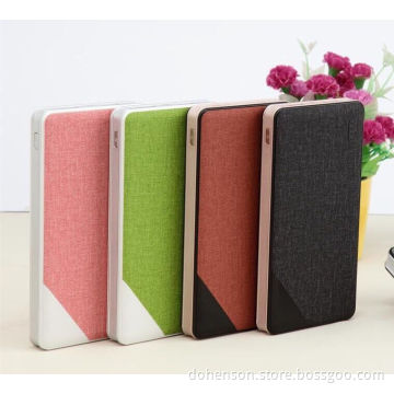 2017 fashionable high quality new private design fabric leather 10000mAh power bank